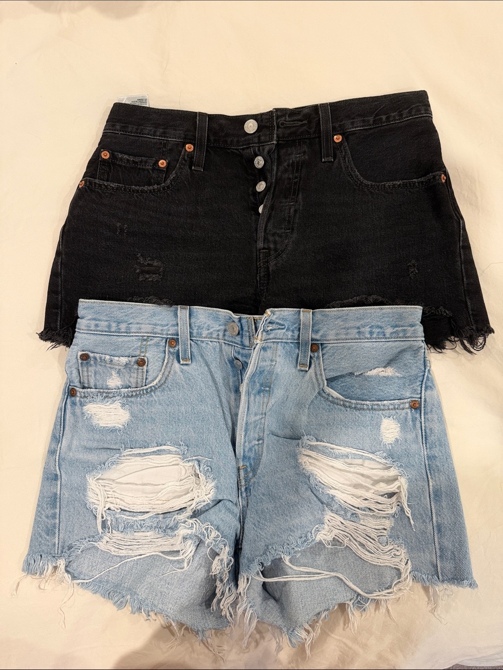 Levi’s Denim Shorts - Black & Light Wash